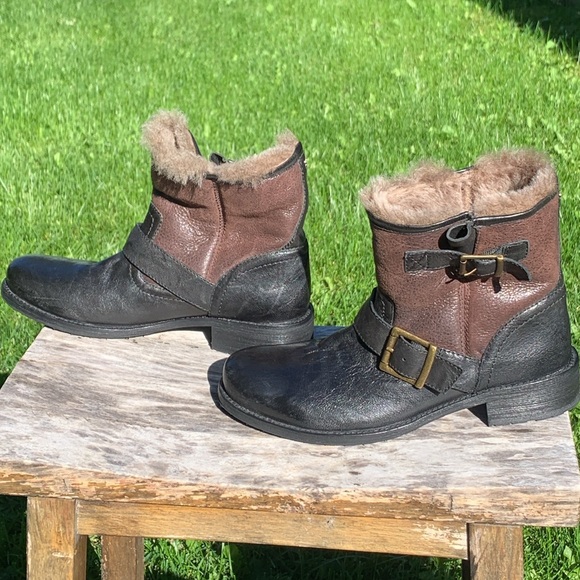 Trask Shearling Lined Moto Boots Brenna - Picture 4 of 13